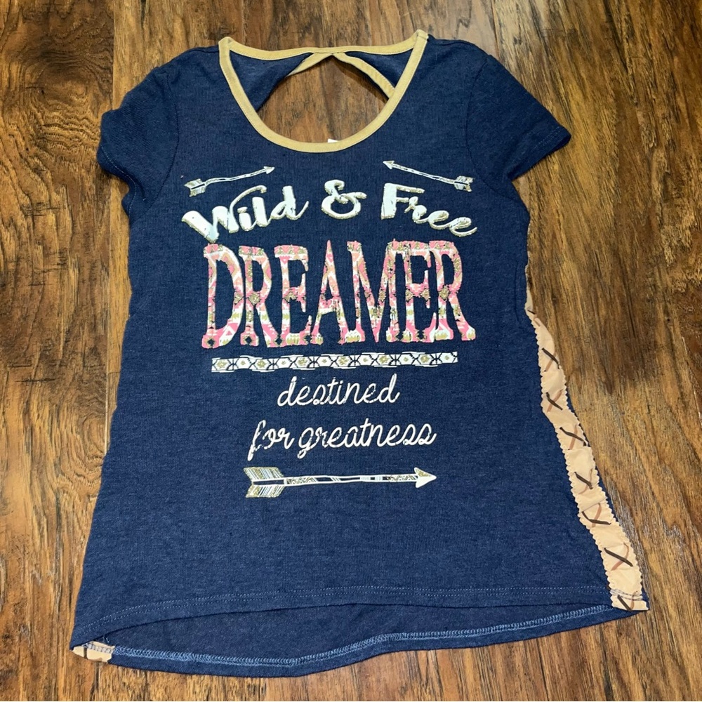 Beautees Navy and Gold Kids Shirt